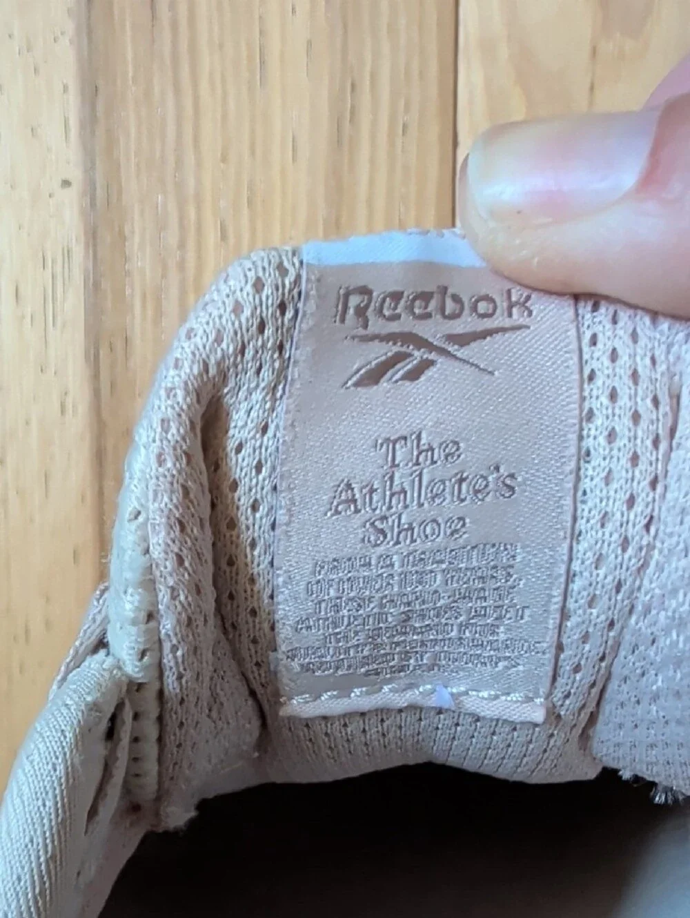 Reebok Light Beige Knit Lace-Up Sneakers